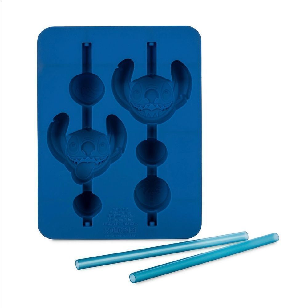 Stitch Ice Tray with Straws